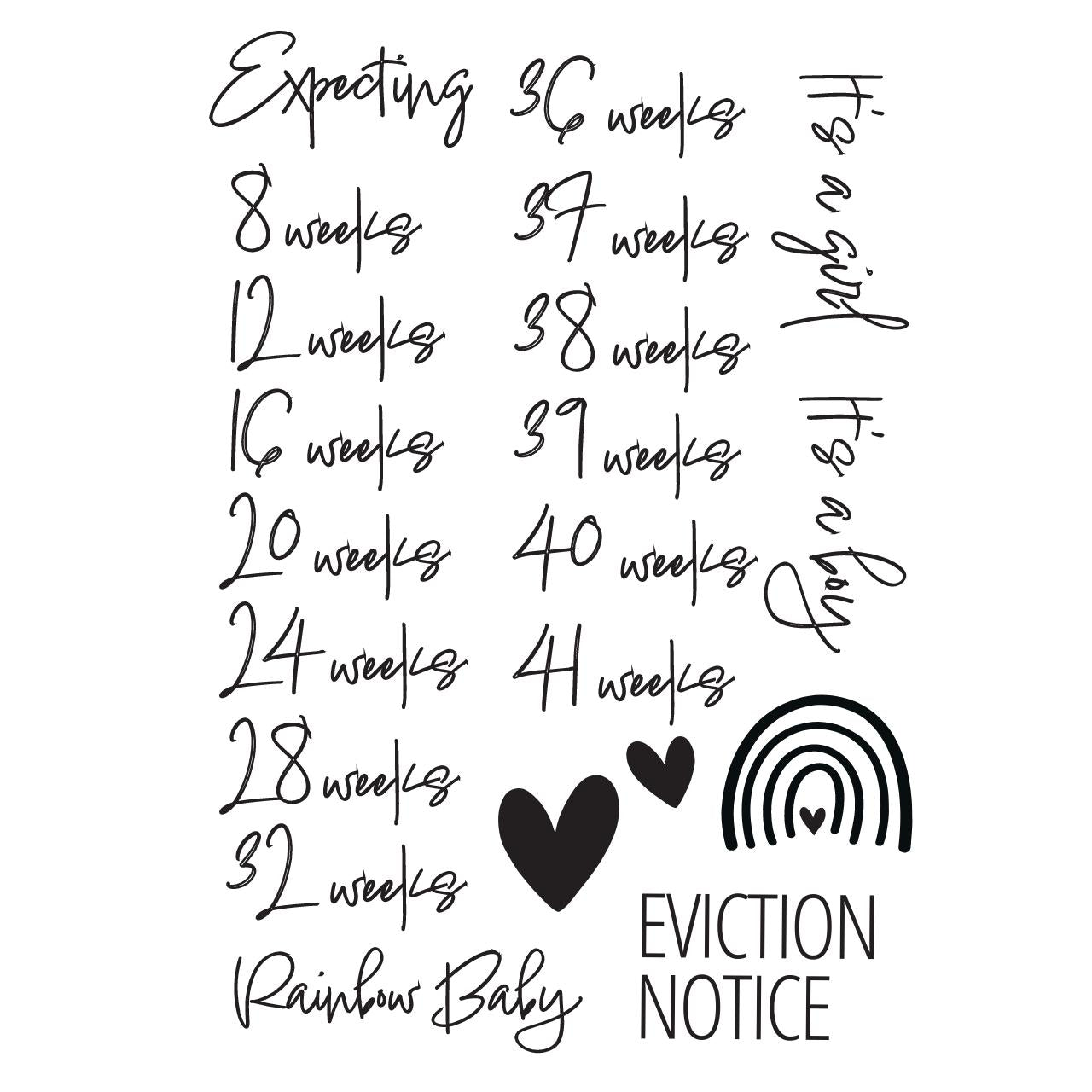 Pregnancy Milestone Temporary Tattoos