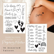 Pregnancy Milestone Temporary Tattoos